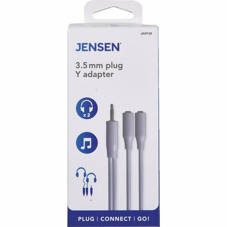 JENSEN 3 In. White Y-Splitter Audio Cable JAH742V